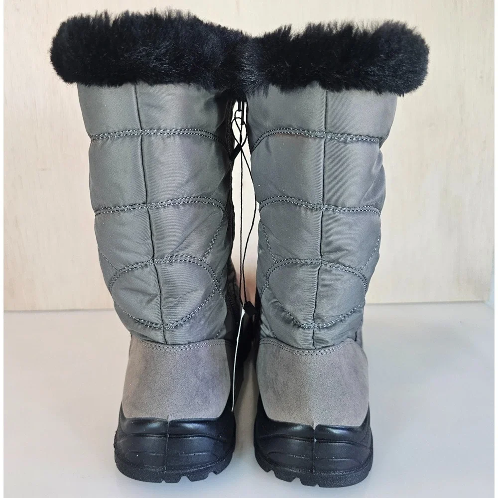 Easy Street Cuddle Easy Dry Waterproof Boots Grey / Taupe Size 10 NWT